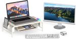 SimpleHouseware Metal Desk Monitor Stand Riser with Organizer Drawer - Image 5